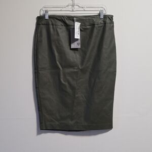 iltm Rachel Waxed Olive Green Stretched Skirt Size L